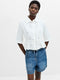 Barnet Cotton Embroidered Striped Peplum Shirt