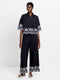 Alissa Cotton Embroidered Hem Popover Shirt