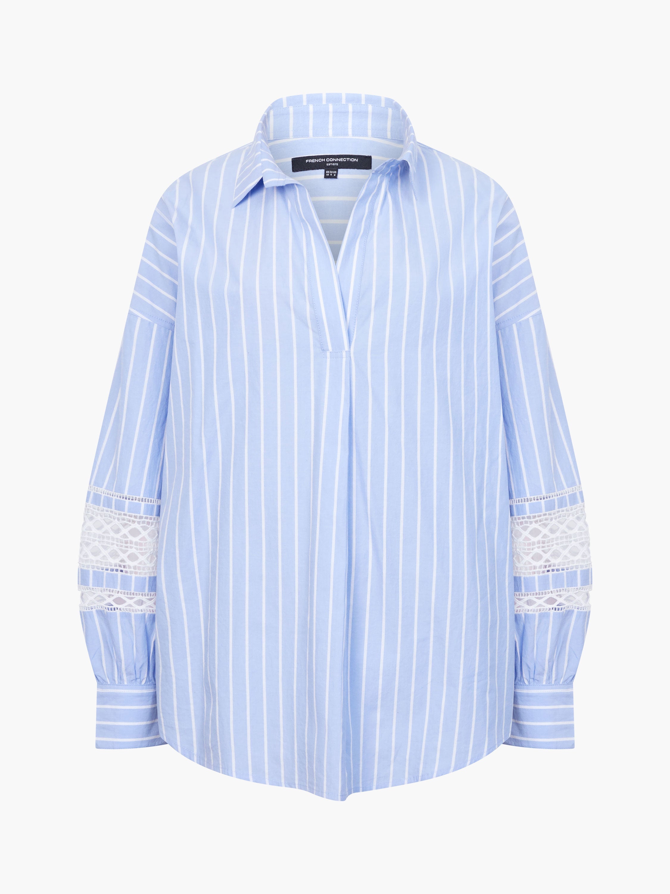 Cambria Cotton Stripe Trim Shirt