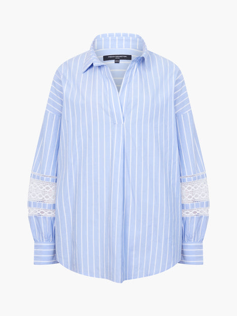 Cambria Cotton Stripe Trim Shirt