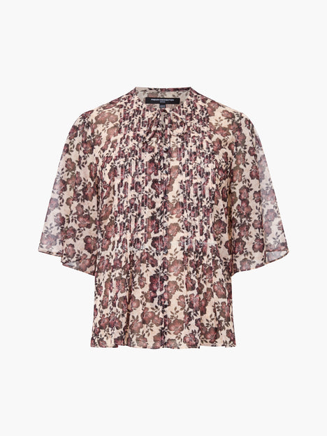 Elyse Hallie Crinkle Short Sleeve Top