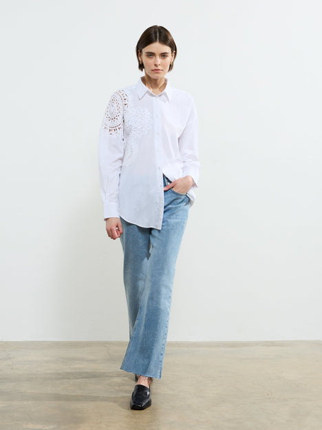 Lina Cotton Crochet Mix Shirt
