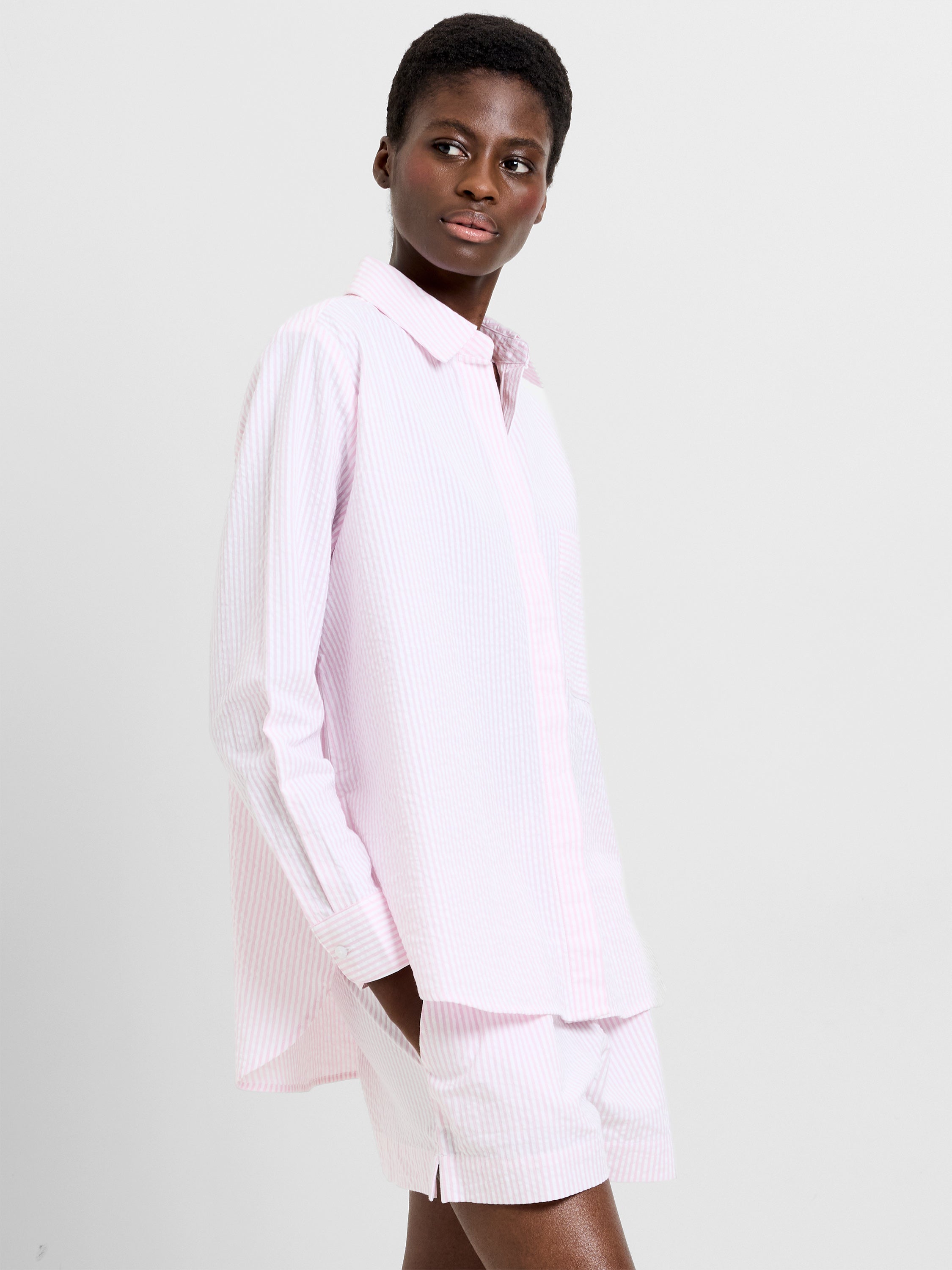 Seersucker Stripe Relaxed Shirt