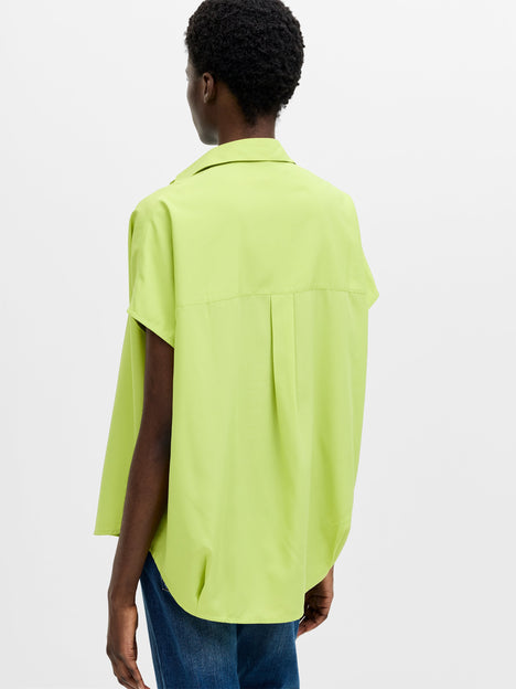 Crepe Light Cap Sleeve Popover Shirt