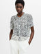 Josie Short Sleeve Zebra Print Ruffle Top