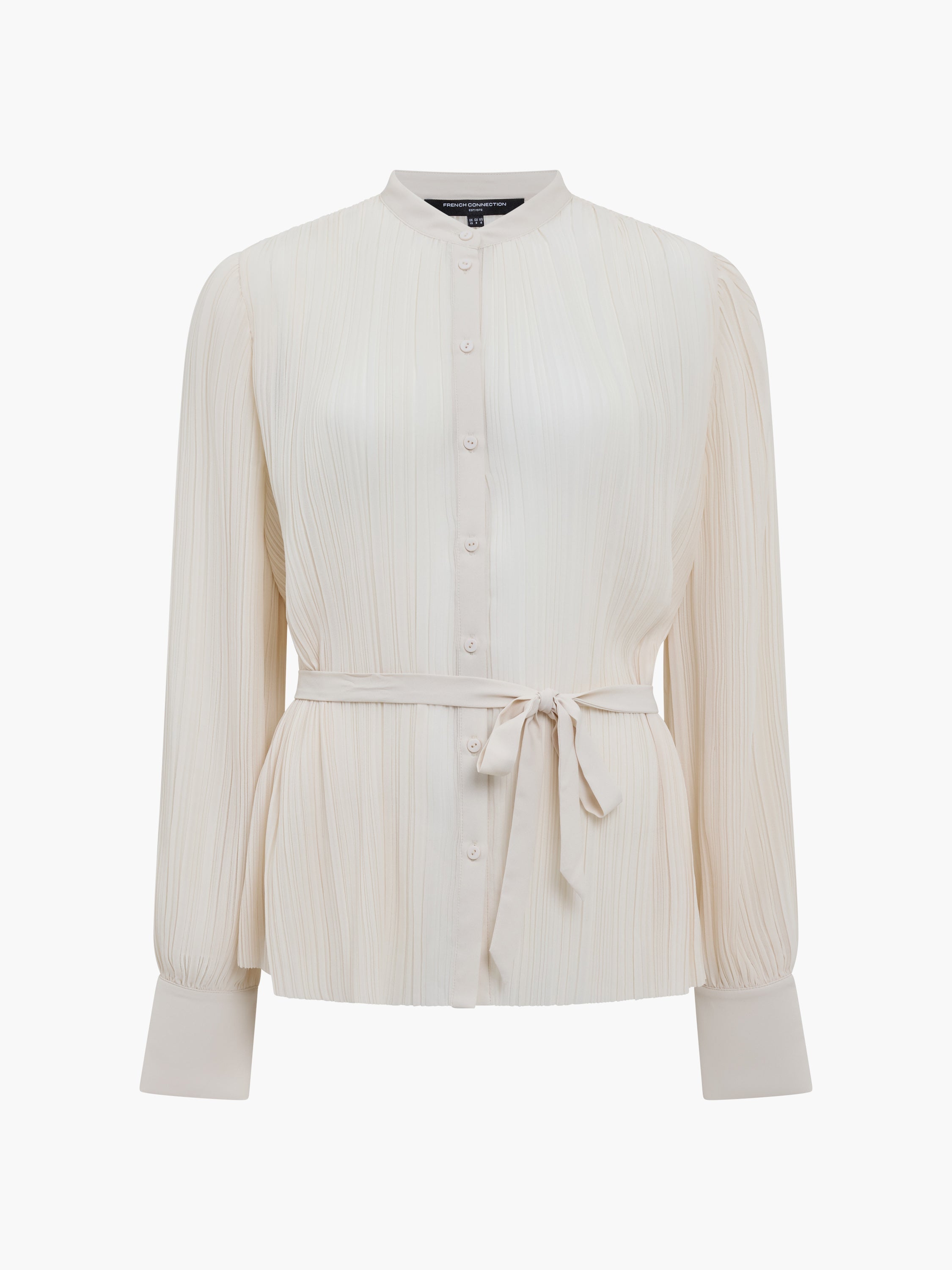 Noelle Plisse Military Tie Up Blouse