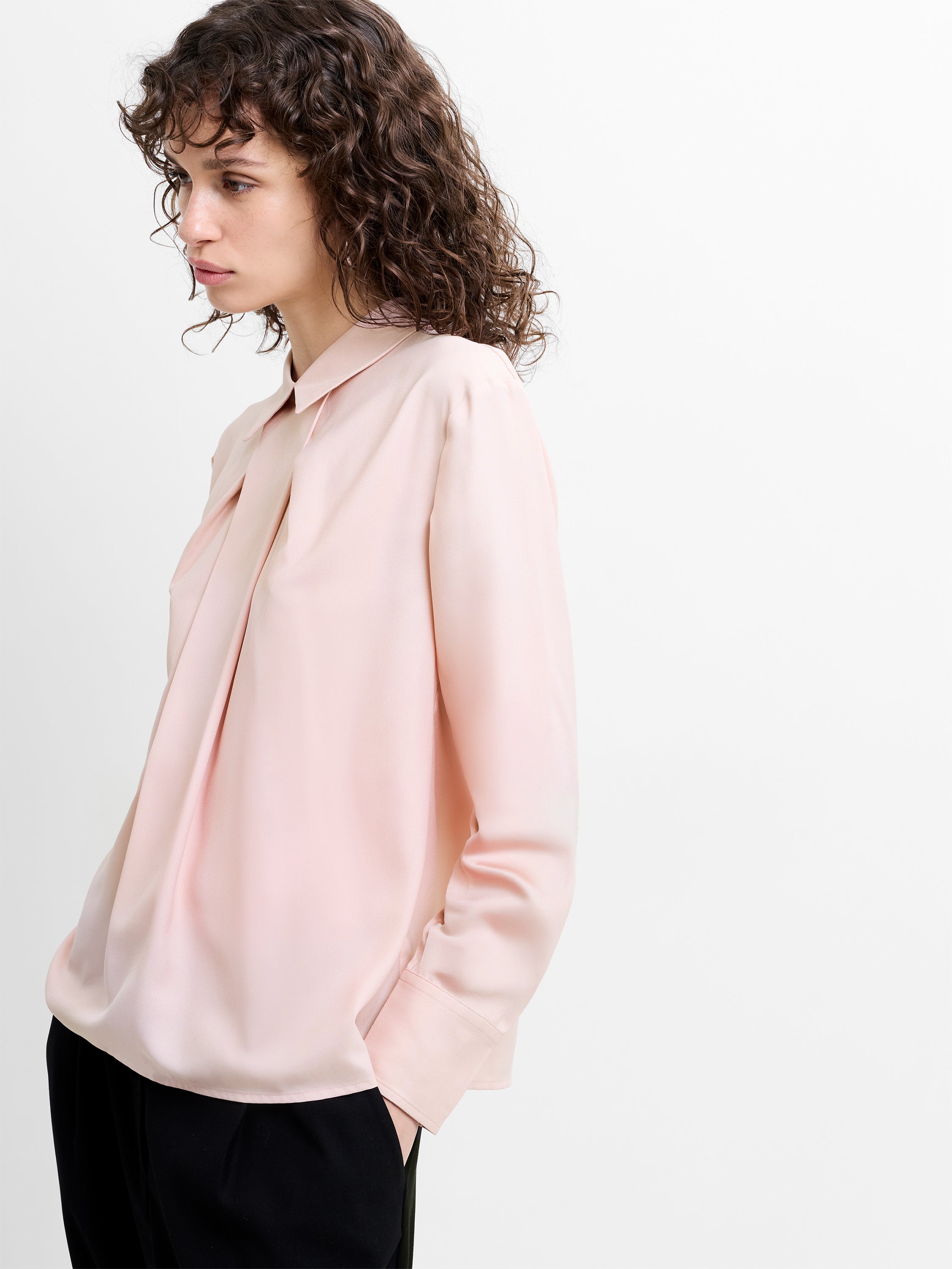 Mila Georgette Pleat Popover Shirt
