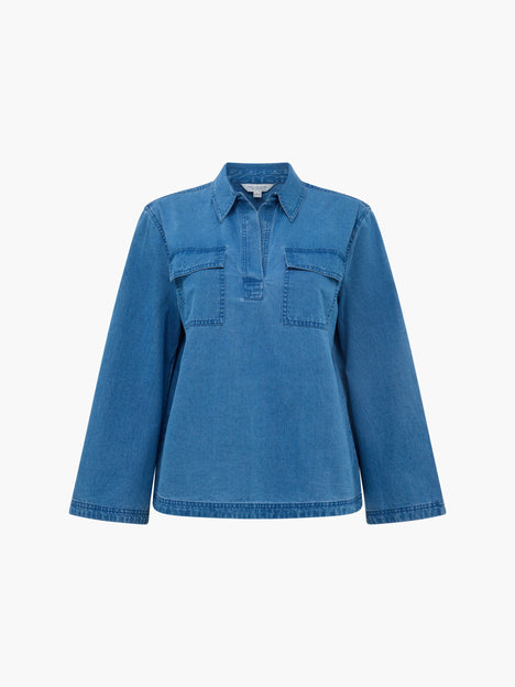 Zaves Chambray Denim Pocket Shirt