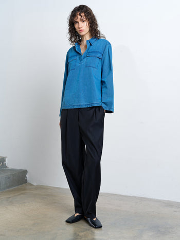 Zaves Chambray Denim Pocket Shirt