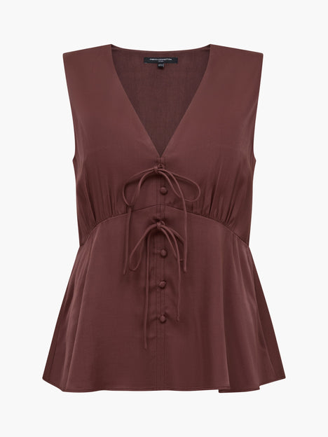 Candice Satin Bow Tie-Up Top