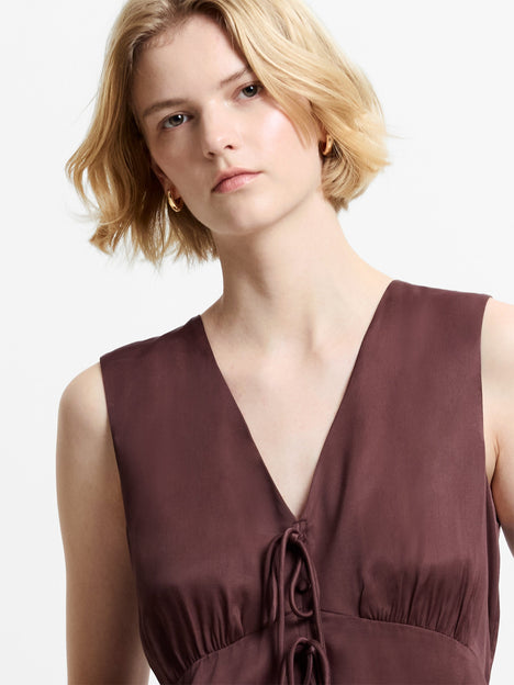 Candice Satin Bow Tie-Up Top