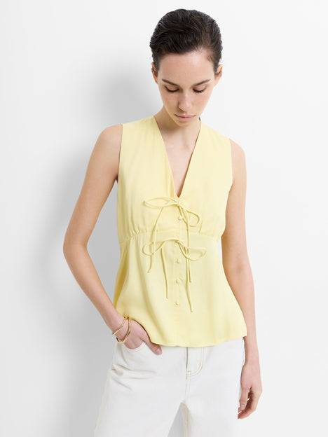 Candice Satin Bow Tie-Up Top