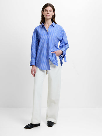 Cambria Cotton Striped Bow Shirt