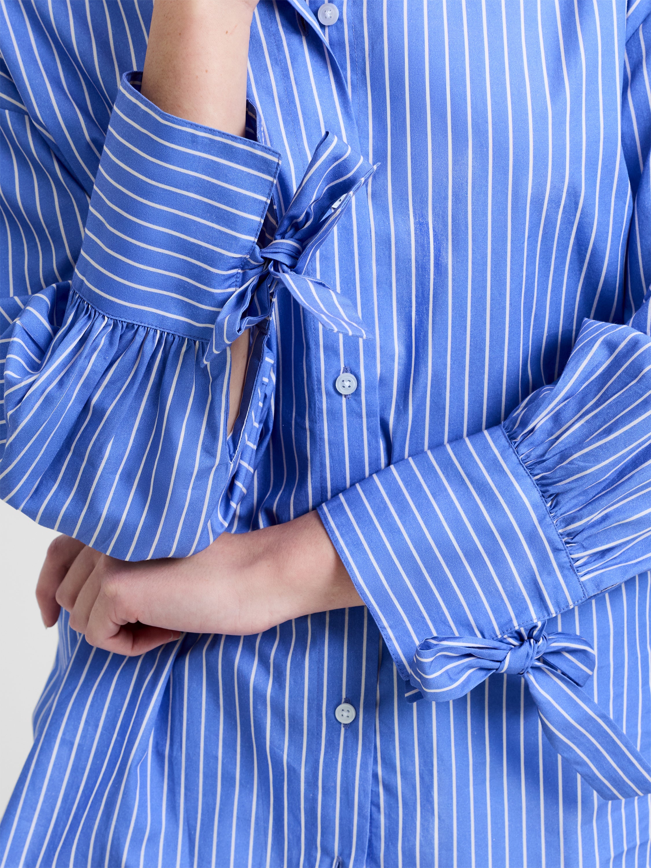 Cambria Cotton Striped Bow Shirt