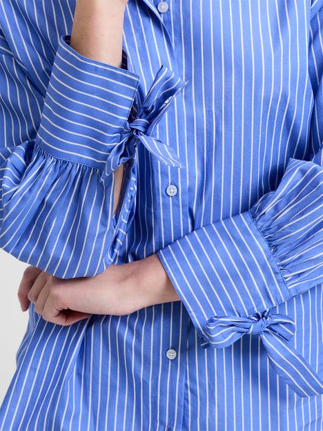 Cambria Cotton Striped Bow Shirt