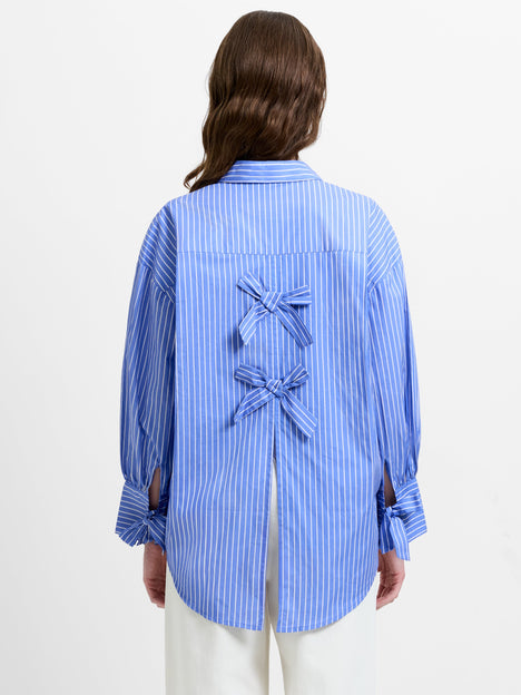 Cambria Cotton Striped Bow Shirt