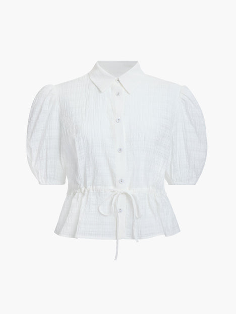 Shanaya Seersucker Drawstring Shirt