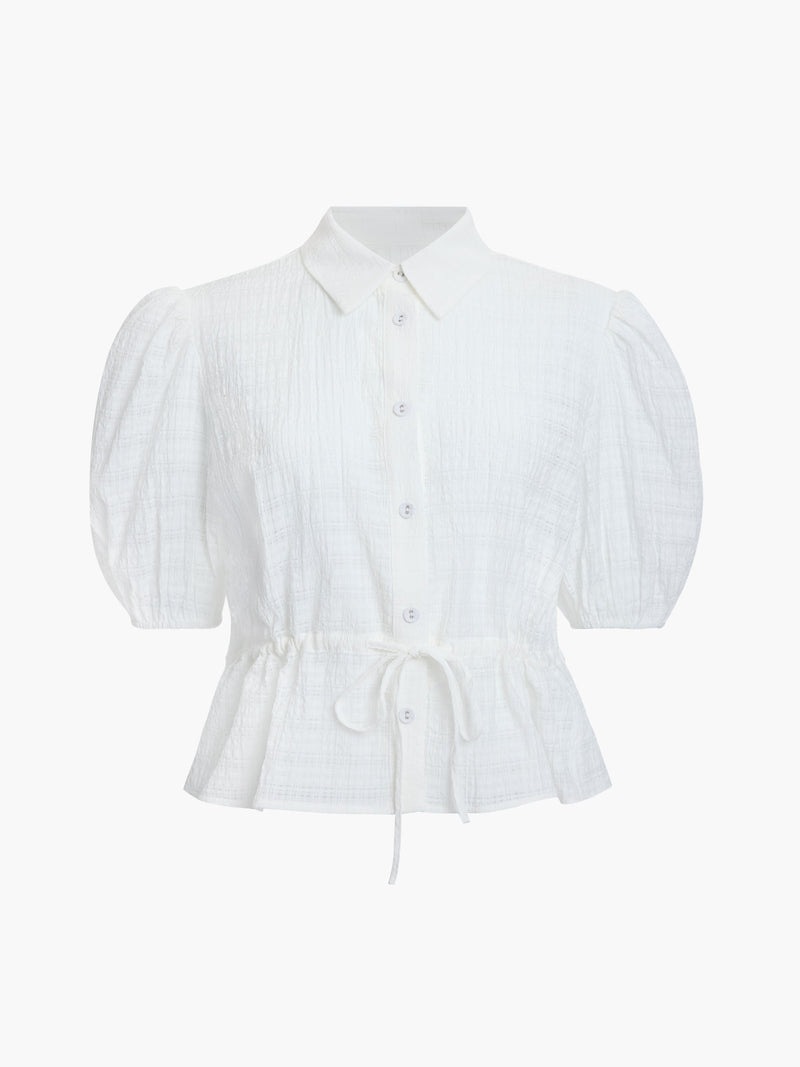 Shanaya Seersucker Drawstring Shirt