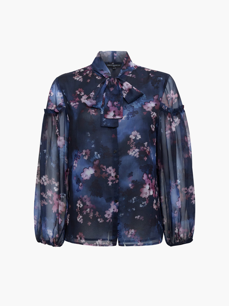 Clara Emina Sheer Bow Tie Shirt