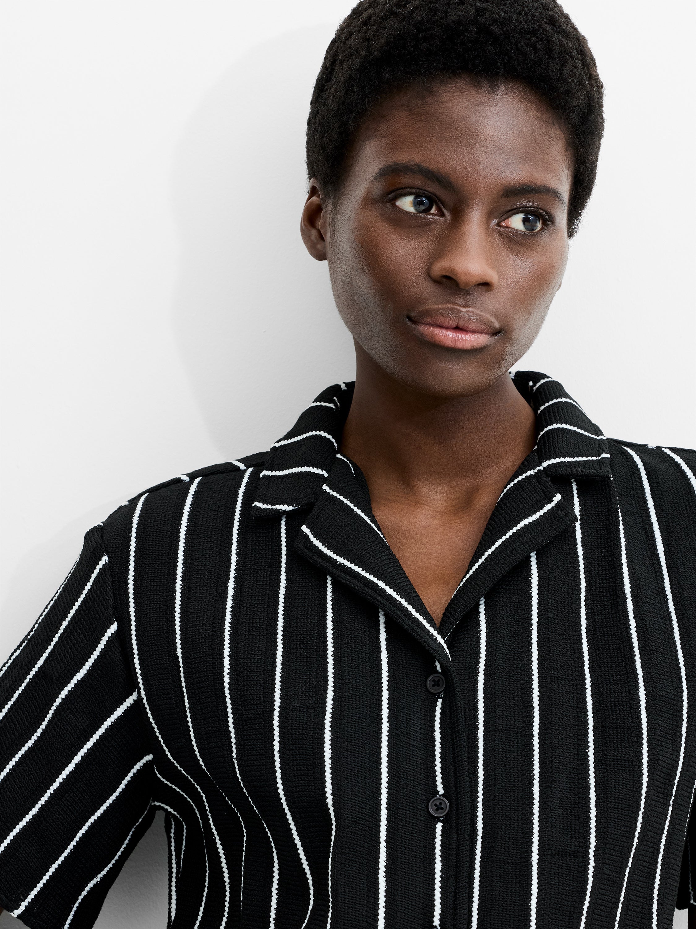 Windsor Crochet Striped Short Sleeve Shirt