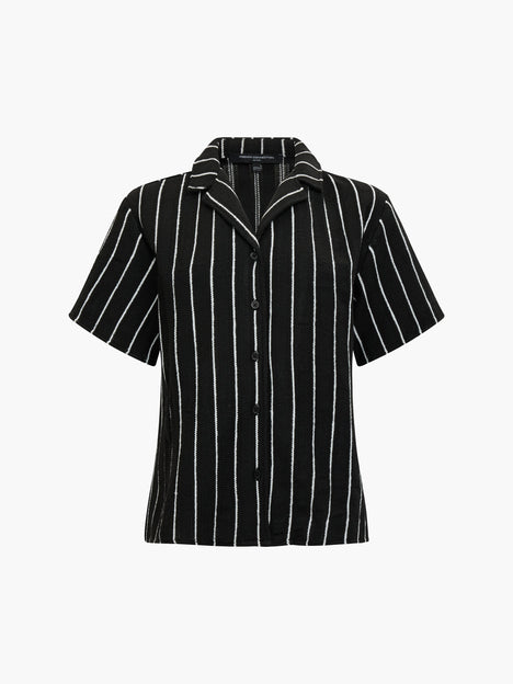 Windsor Crochet Striped Short Sleeve Shirt