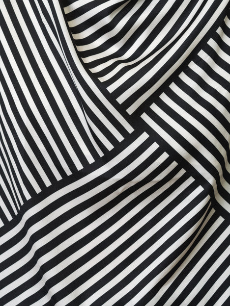 Striped Damasco Cowl Neck Tank Top