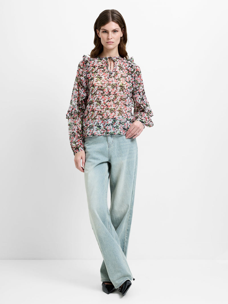 Molly Emina Ruffle Sleeve Top