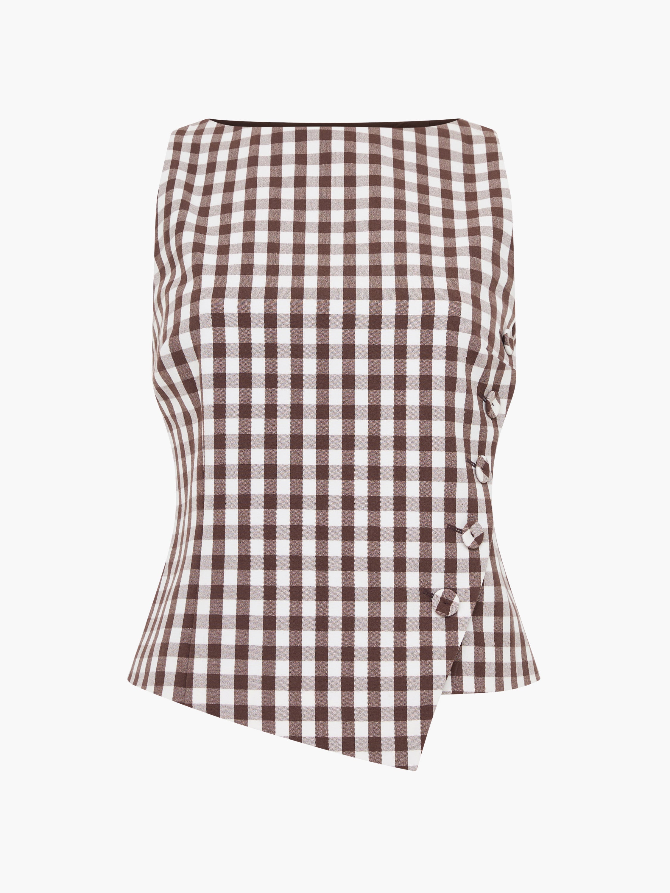 Lexi Tailored Gingham Asymmetric Top