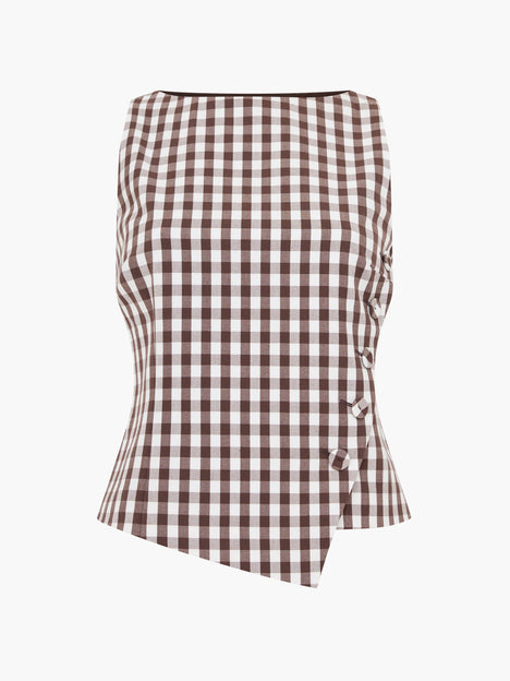 Lexi Tailored Gingham Asymmetric Top