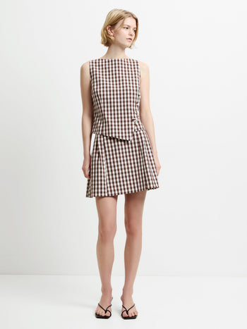 Lexi Tailored Gingham Asymmetric Top
