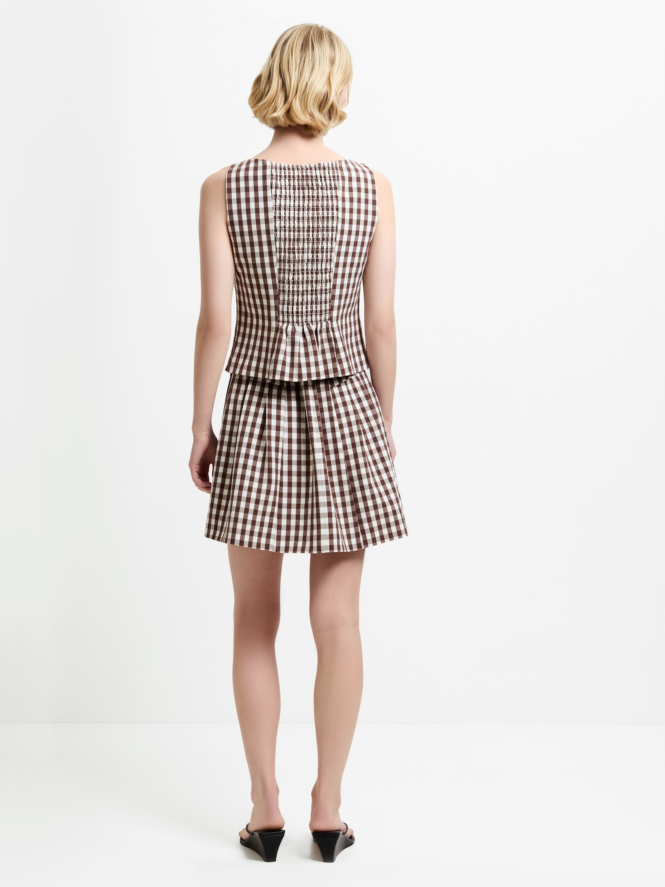 Lexi Tailored Gingham Asymmetric Top