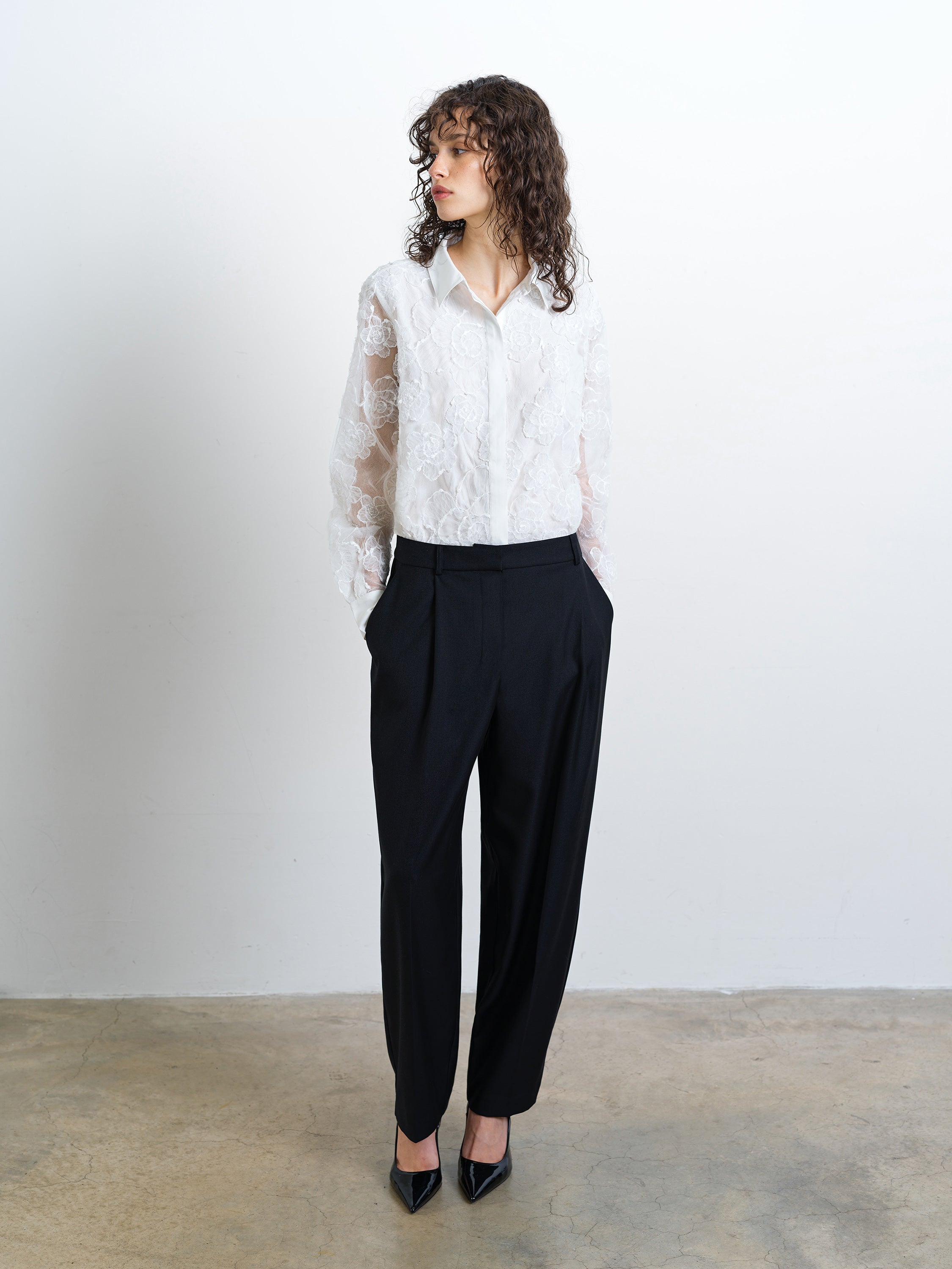 Ruchi Floral Lace Long Sleeve Shirt