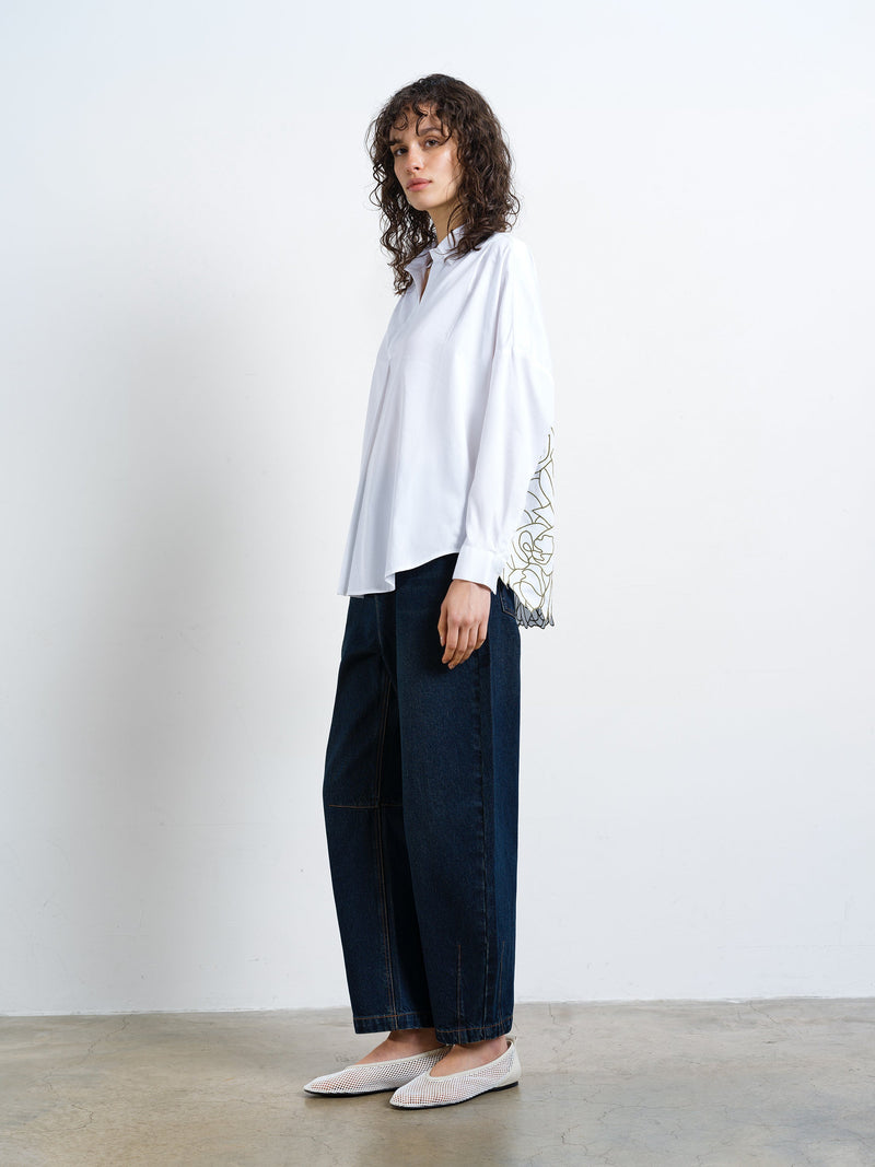 Lotta Alexis Floral Cutwork Back Popover Shirt