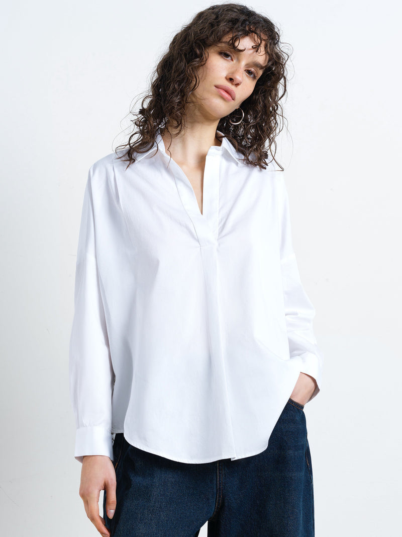 Lotta Alexis Floral Cutwork Back Popover Shirt