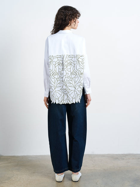 Lotta Alexis Floral Cutwork Back Popover Shirt