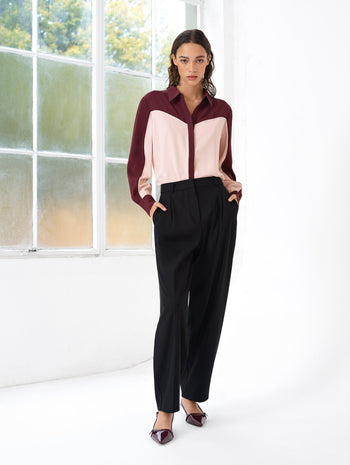 Mindy Crepe Colour Blocked Shi