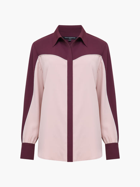 Mindy Crepe Colour Blocked Shirt