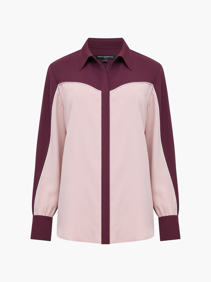 Mindy Crepe Colour Blocked Shi