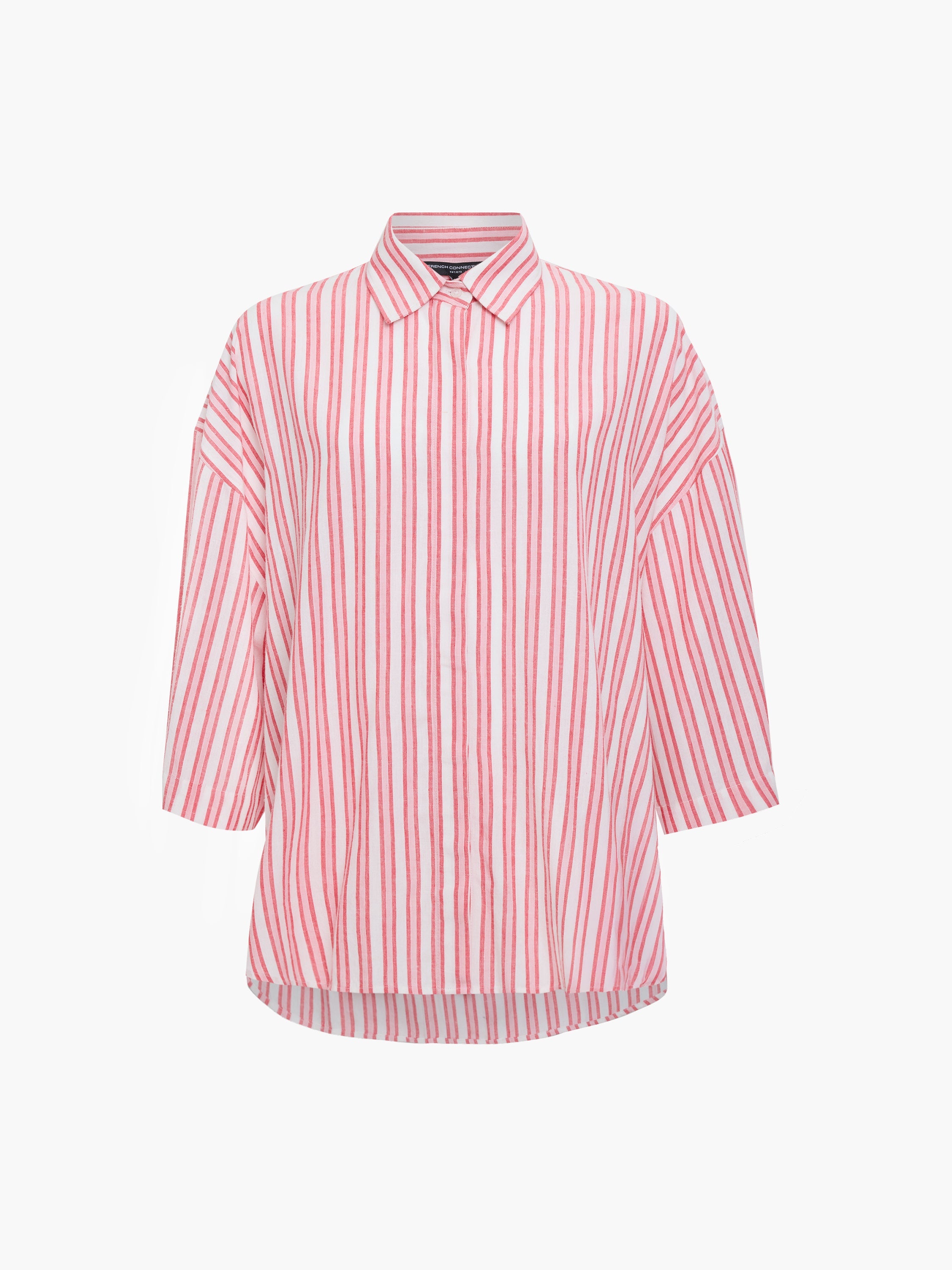 Cheryl Linen Blend Striped Long Sleeve Shirt