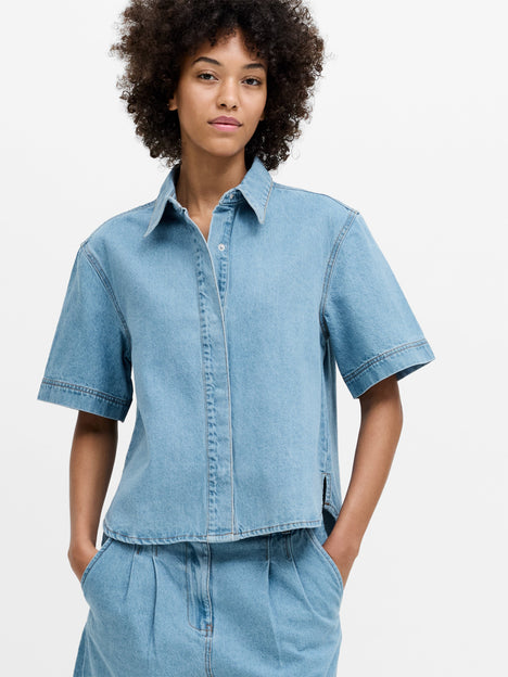 Sam Vintage Wash Short Sleeve Denim Shirt