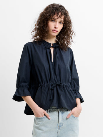 Era Poplin Ruffle Collar Top