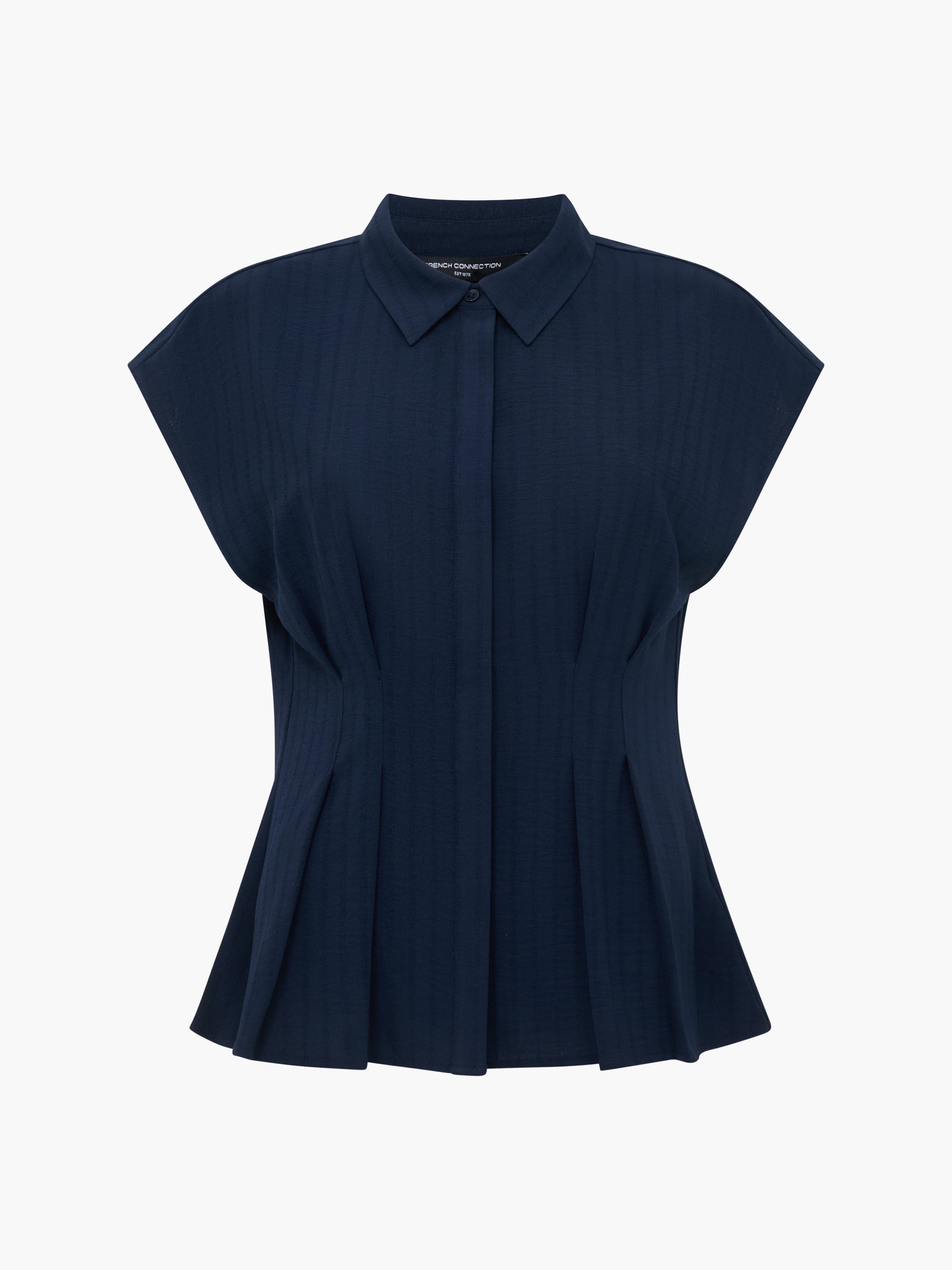 Codie Pleated Button Down Peplum Top