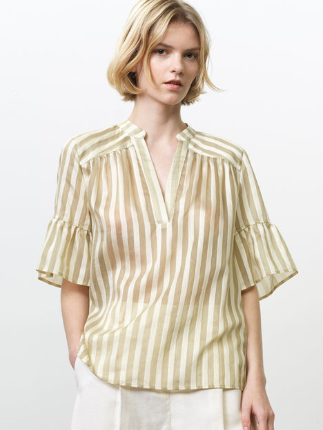 Adeline Striped Gathered Top