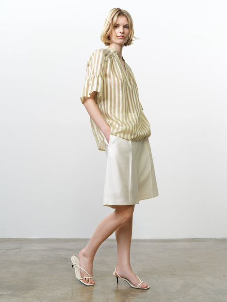 Adeline Striped Gathered Top