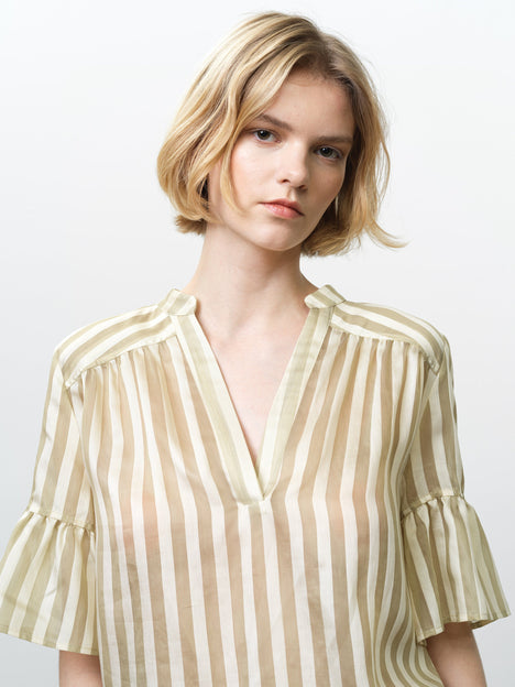 Adeline Striped Gathered Top