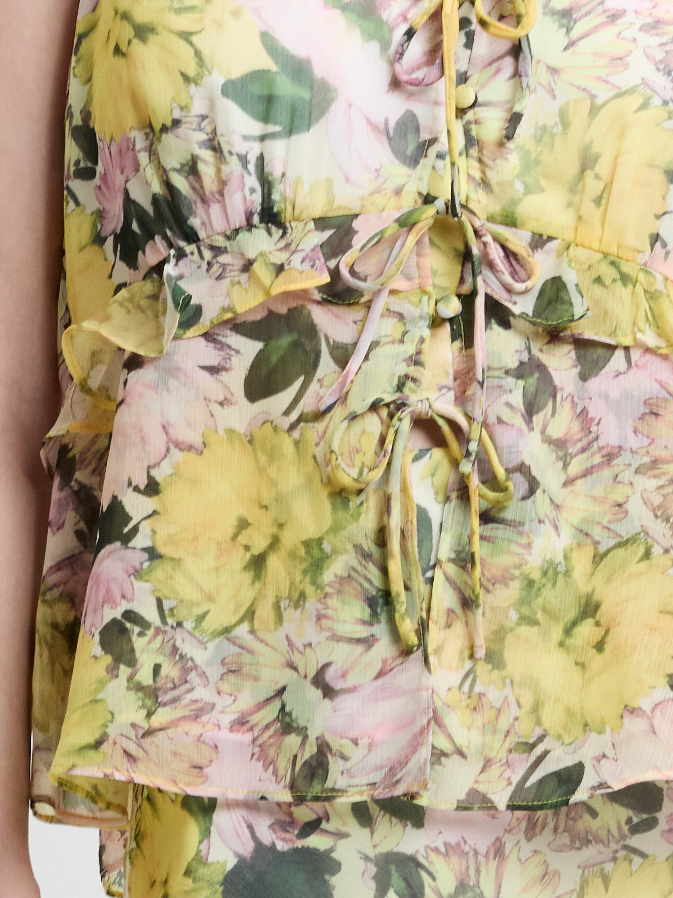 Carla Chiffon Sleeveless Tie Up Top