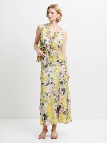 Carla Chiffon Sleeveless Tie Up Top
