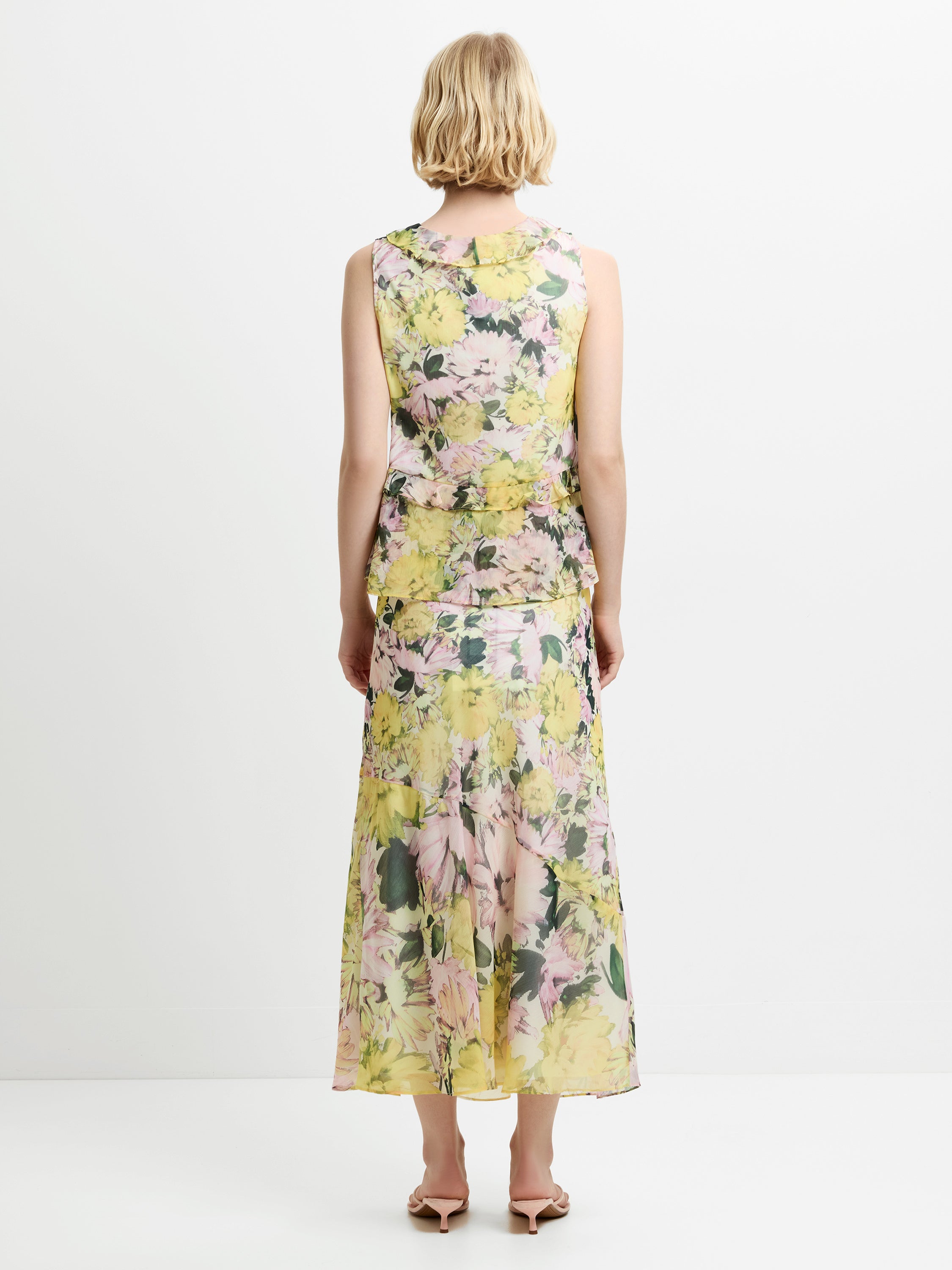 Carla Chiffon Sleeveless Tie Up Top