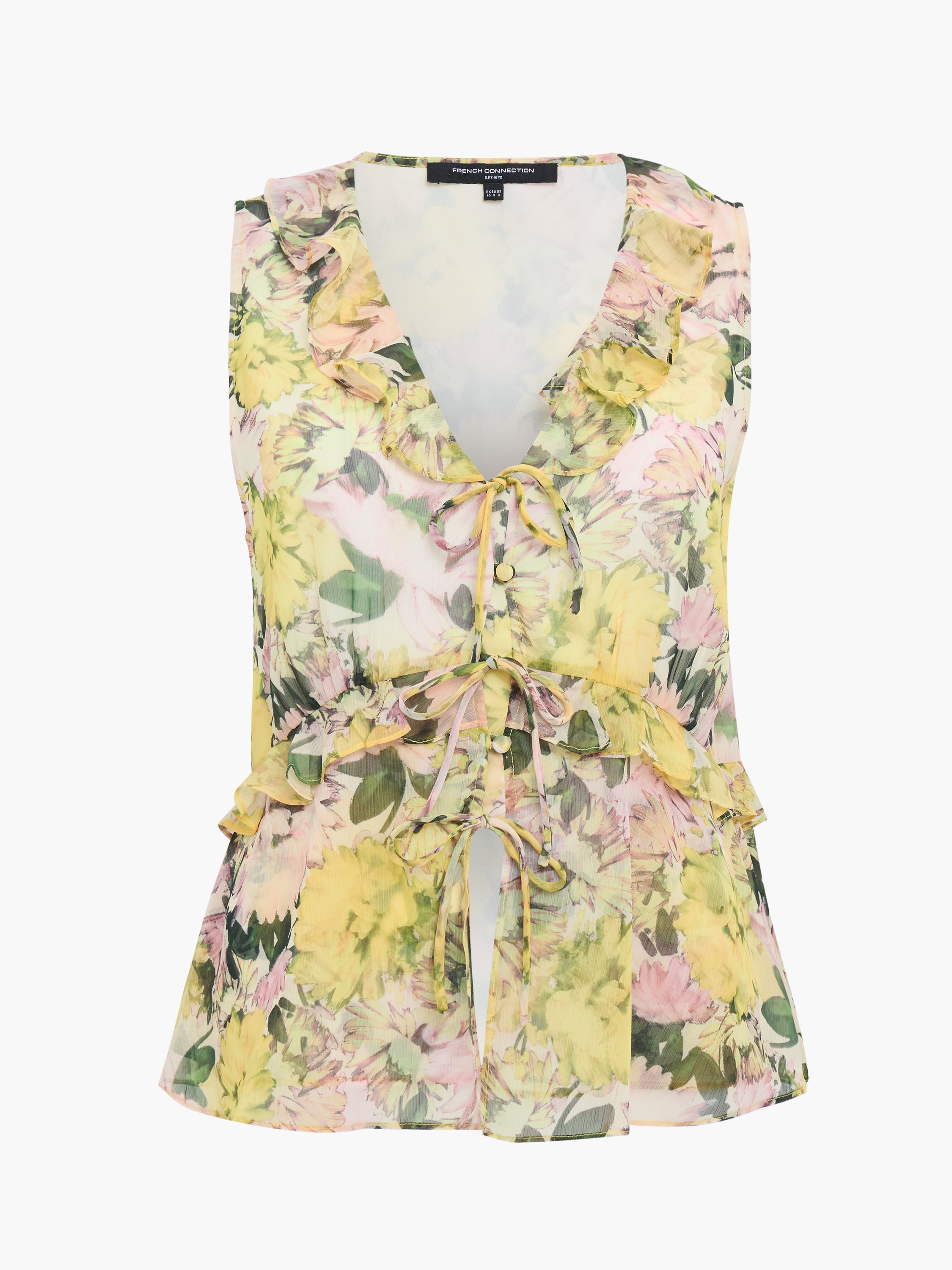 Carla Chiffon Sleeveless Tie Up Top
