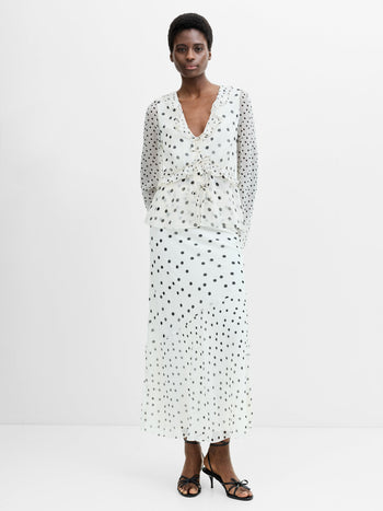 Valeria Emina Chiffon Polka Dot Top